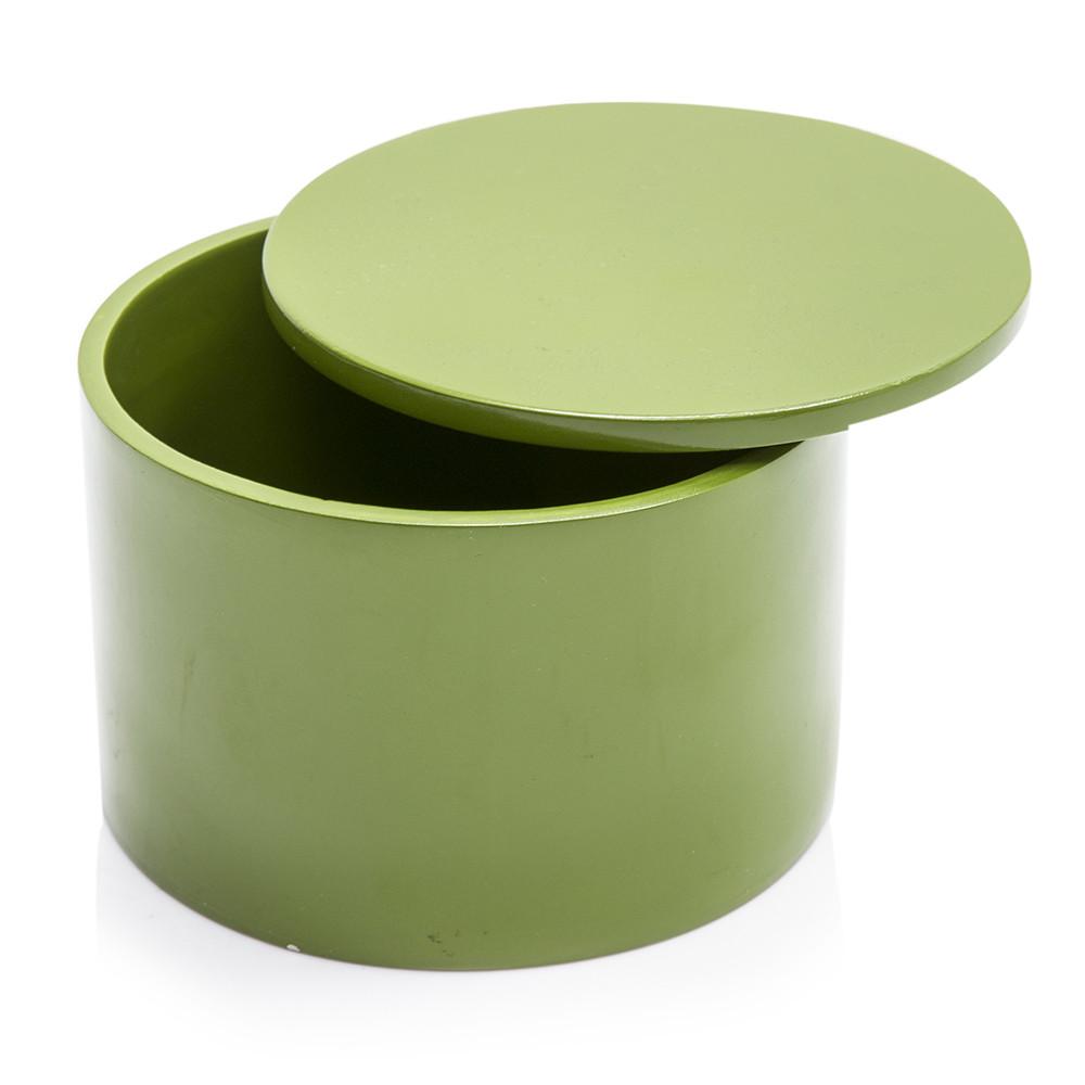 Green Lacquered Round Box (A+D)