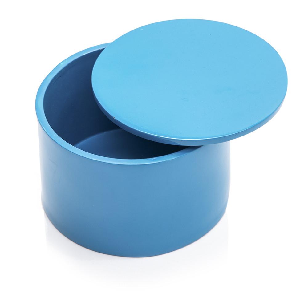 Blue Lacquered Round Box (A+D)