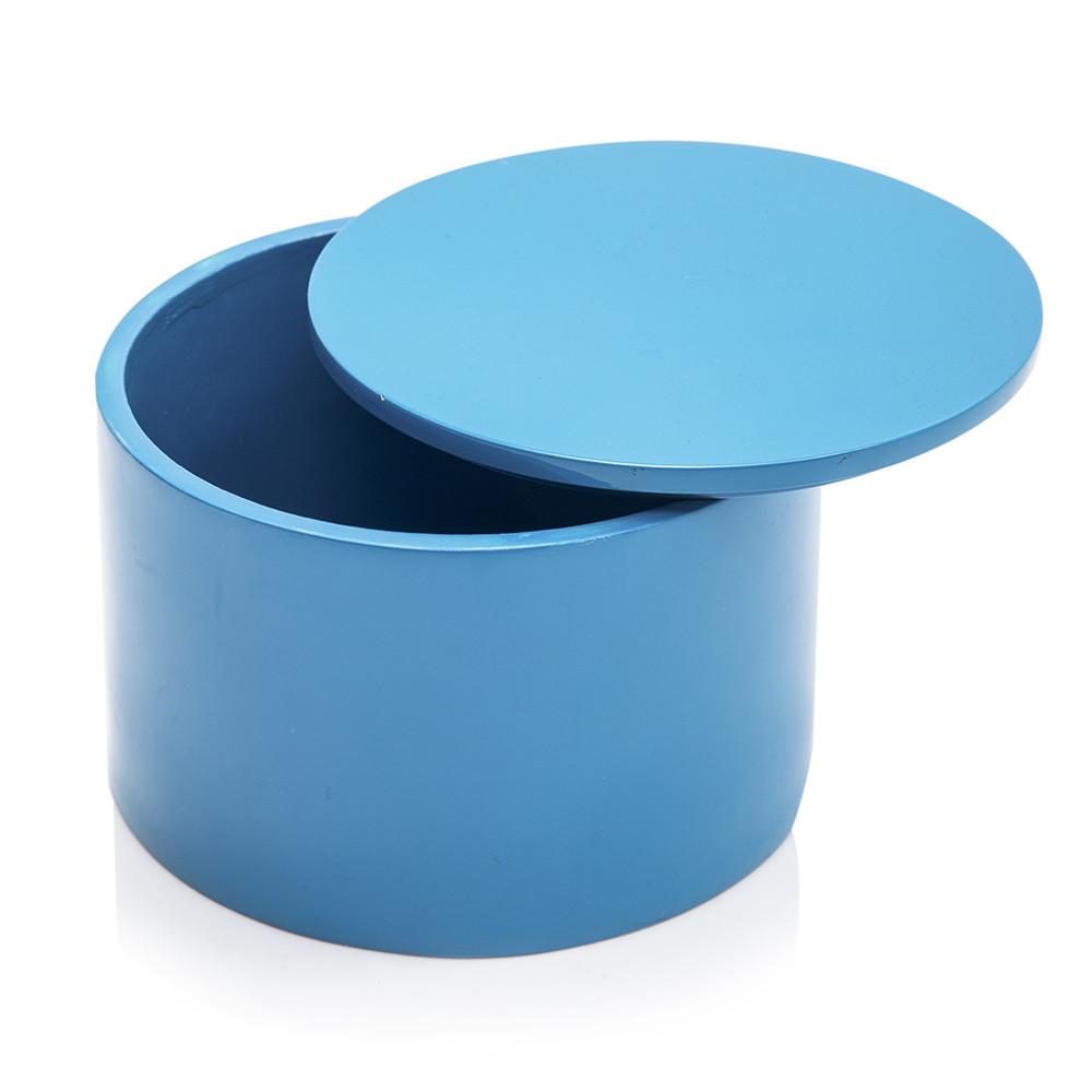 Blue Lacquered Round Box (A+D)