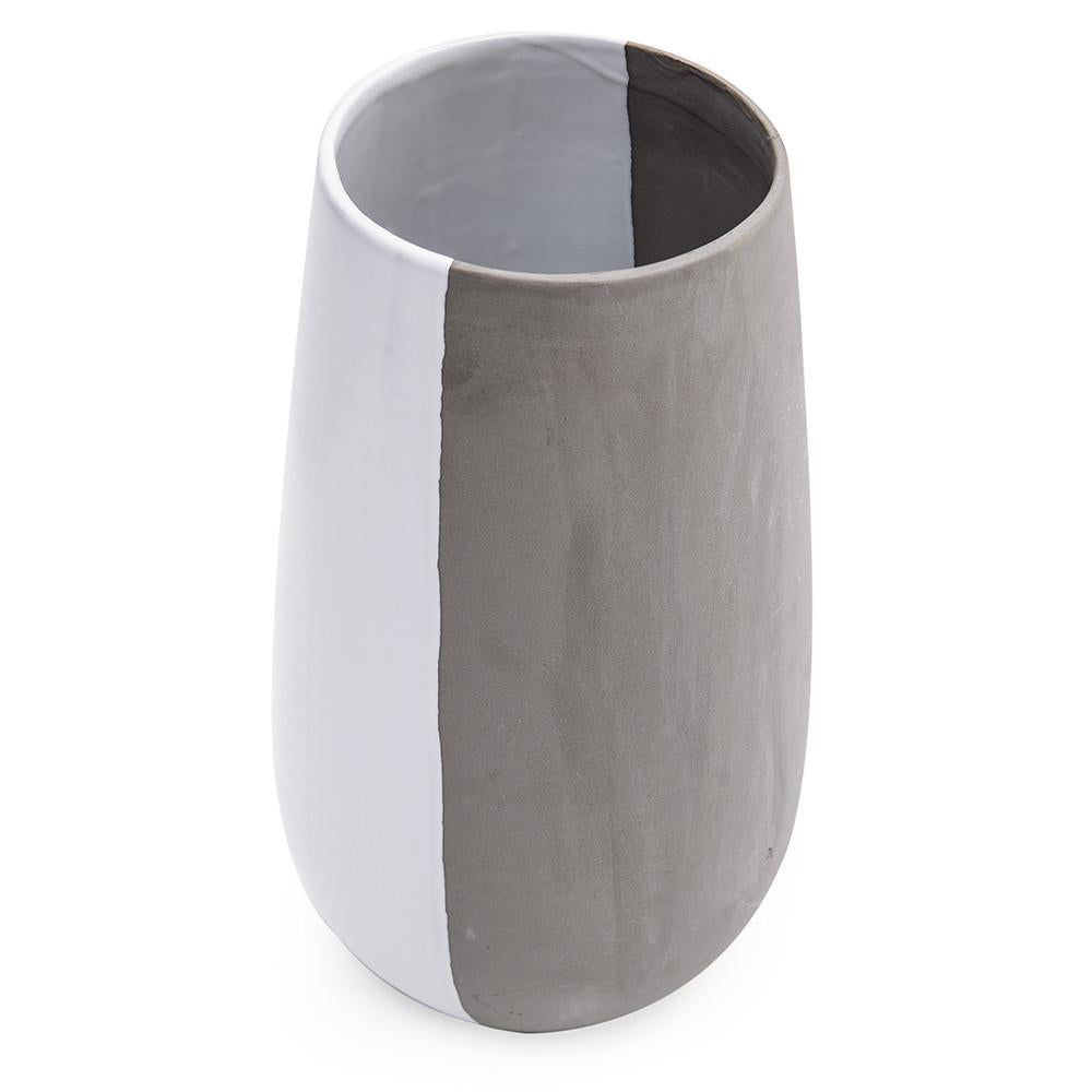 White Ceramic Vase Half Grey (A+D)
