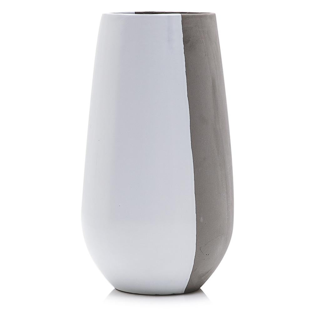 White Ceramic Vase Half Grey (A+D)