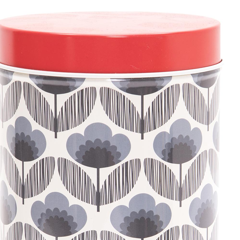 Red and Black Aluminum Printed Tall Cylinder Tin (A+D)