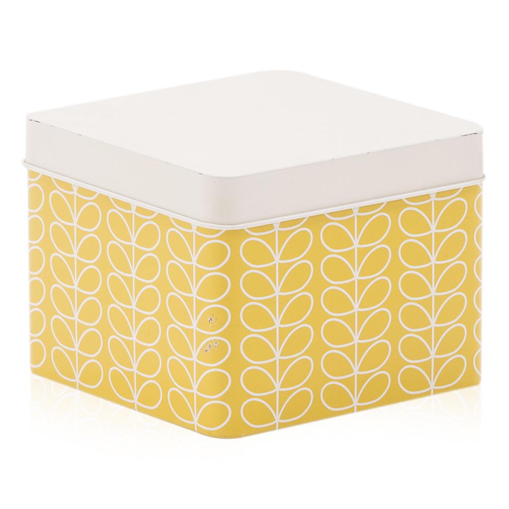Yellow Aluminum Printed Square Tin Small (A+D)