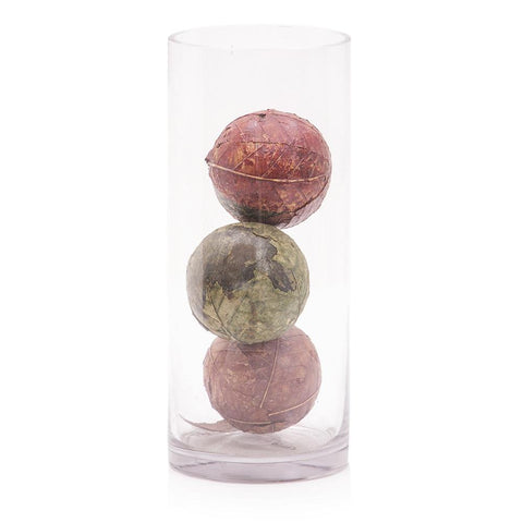 Multi Glass Cylinder with Leaf Balls (A+D)