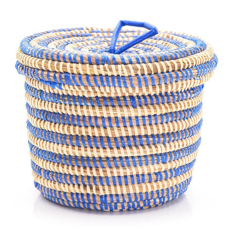 Blue Woven Moroccan Style Basket (A+D)