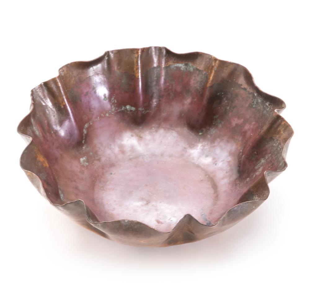 Purple Copper Bowl with Ruffle Edge (A+D)