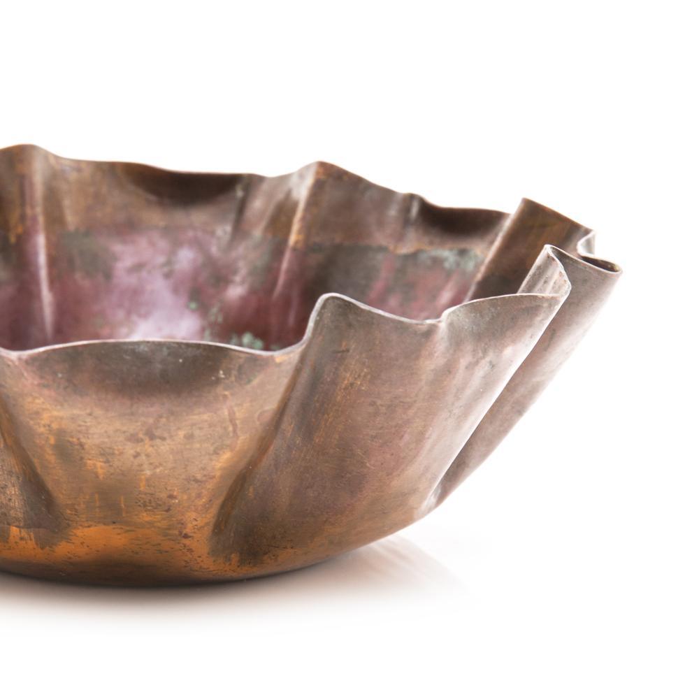 Purple Copper Bowl with Ruffle Edge (A+D)