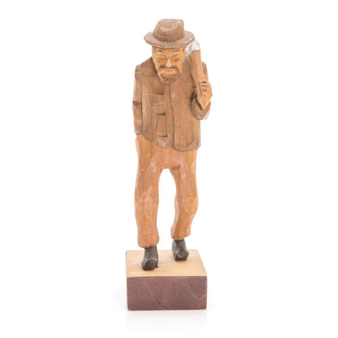 Wood Light Carved Sculpture of a Man (A+D)