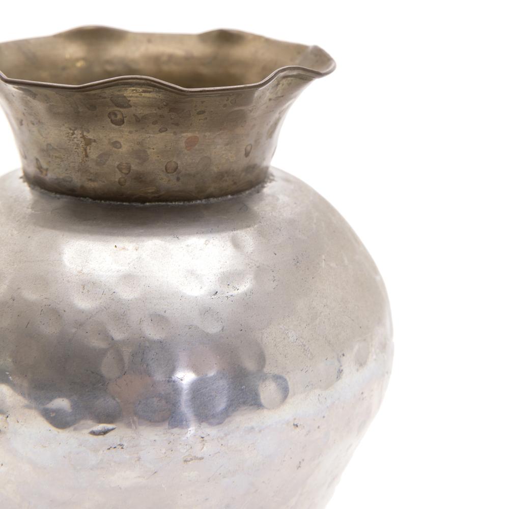Silver Vase Hammered Metal (A+D)