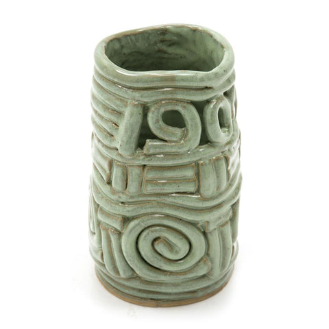 Green Ceramic Swirl Vase (A+D)