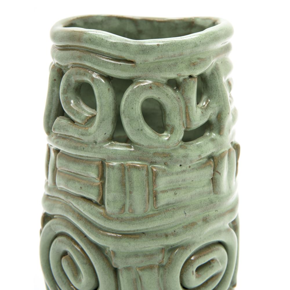Green Ceramic Swirl Vase (A+D)
