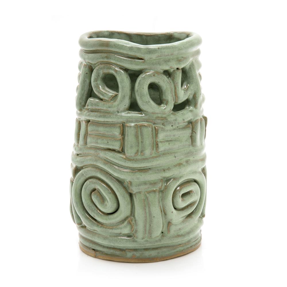 Green Ceramic Swirl Vase (A+D)