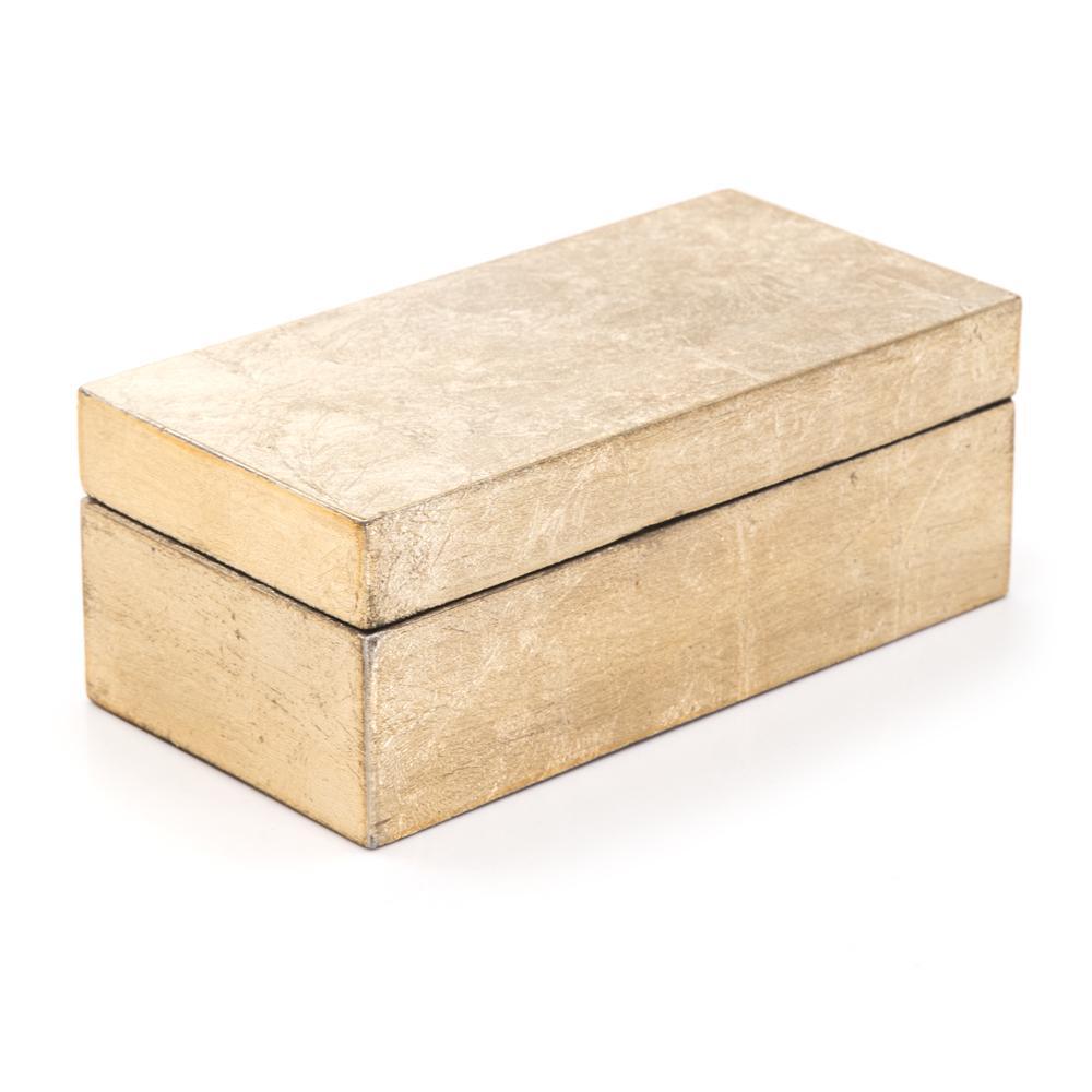 Gold Painted Wood Keepsake Box (A+D)