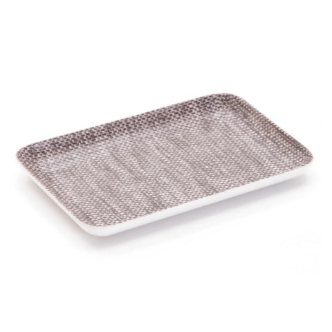 Brown Plastic Tray with Woven Design (A+D)
