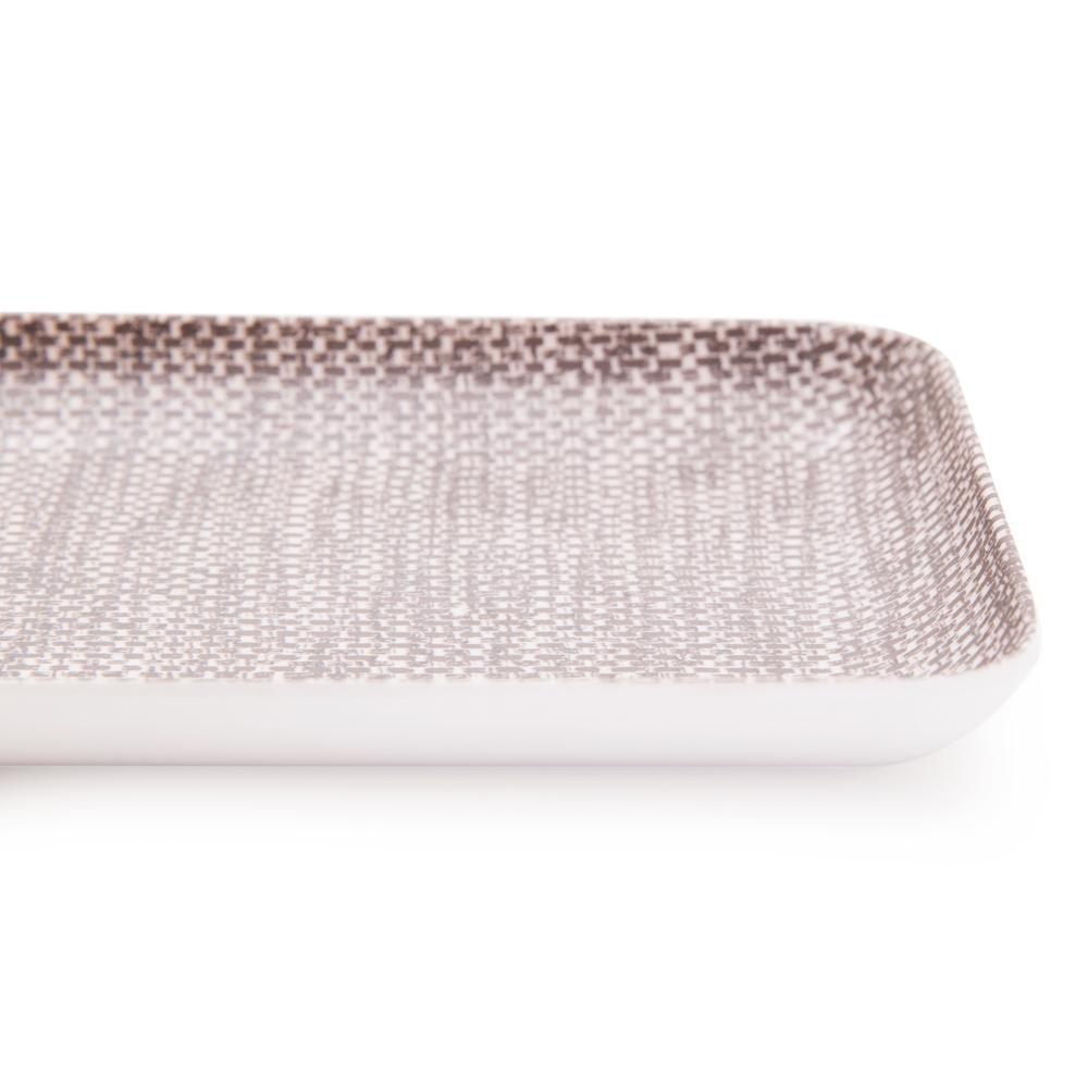 Brown Plastic Tray with Woven Design (A+D)
