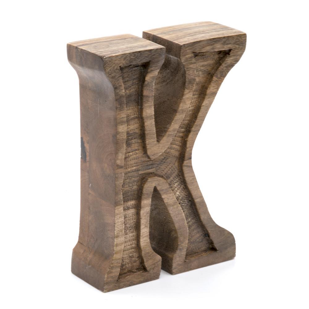 Wood Dark "K" Table Sculpture (A+D)