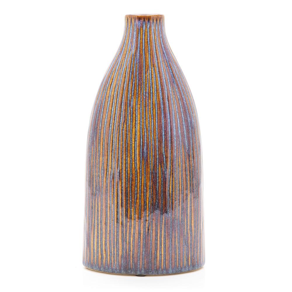 Brown Vase Blue Stripe (A+D)