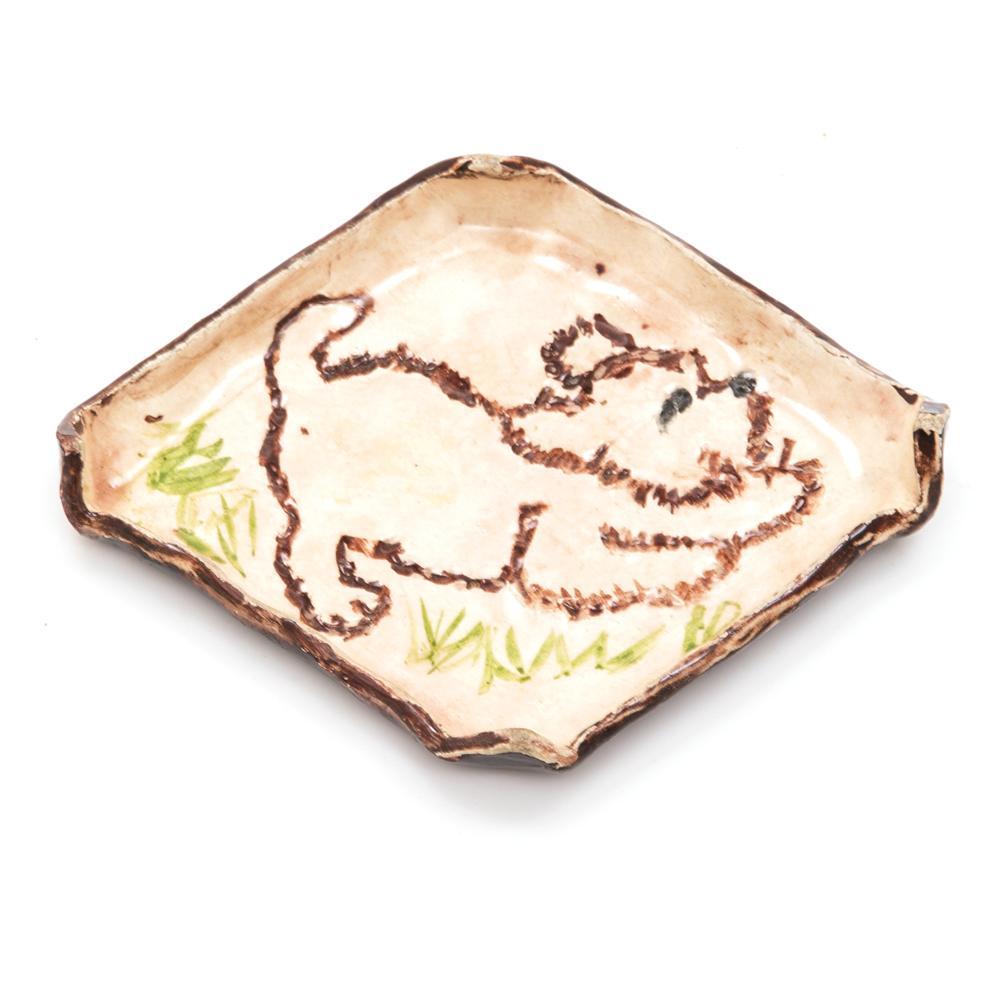 Tan Ceramic Dog Tile (A+D)