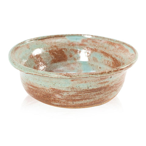 Blue Aqua Glazed Terracotta Bowl (A+D)