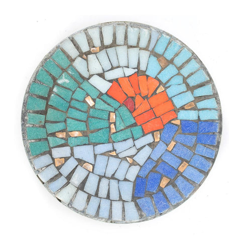 Blue and Orange Mosaic Plate (A+D)