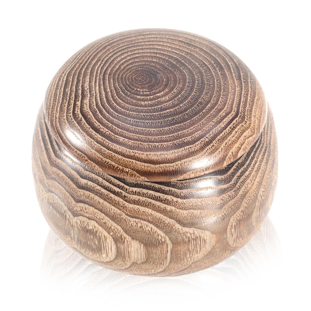 Wood Dark Round Keepsake Box (A+D)