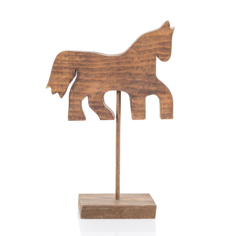 Wood Dark Horse Sculpture (A+D)