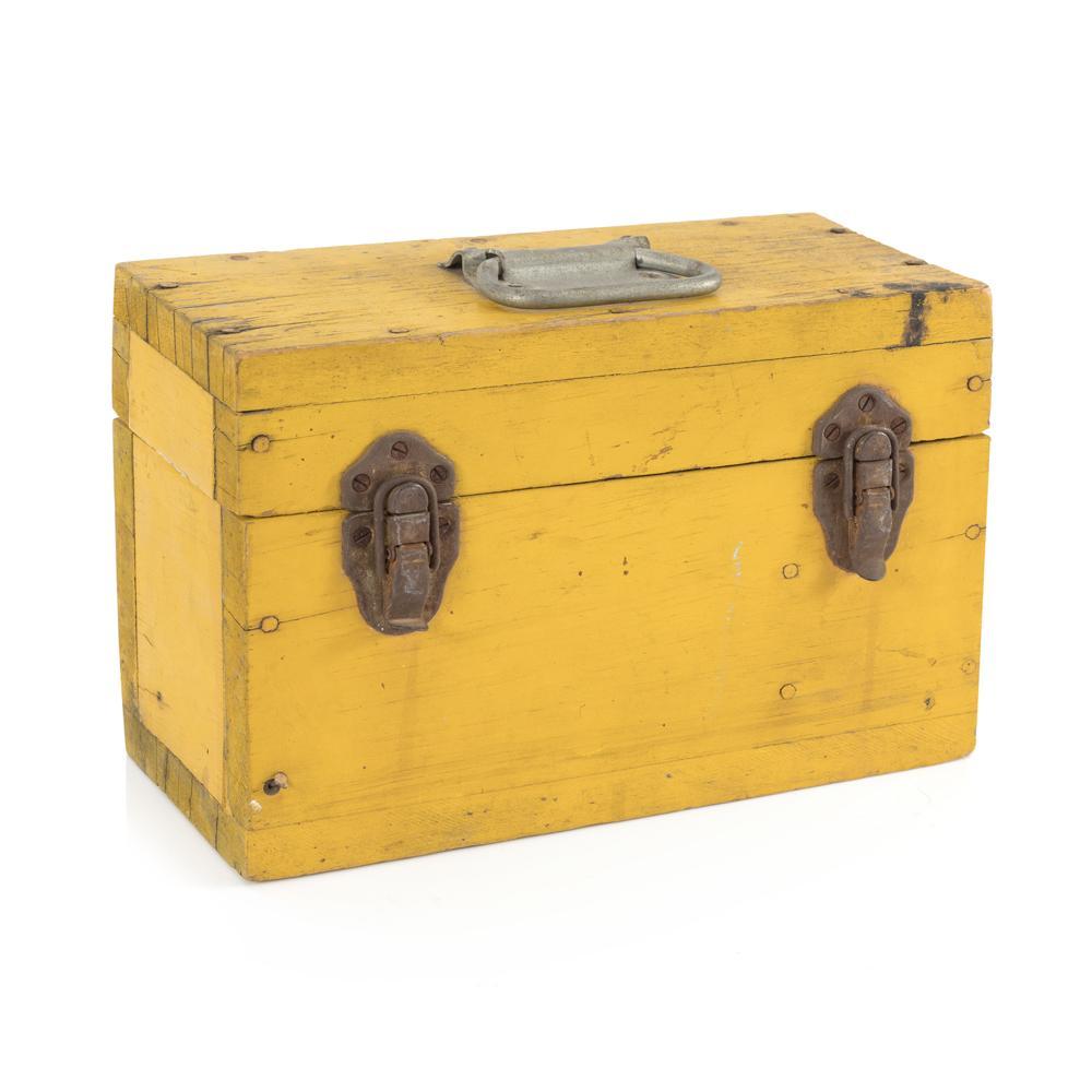 Yellow Rustic Wood Tool Box (A+D)