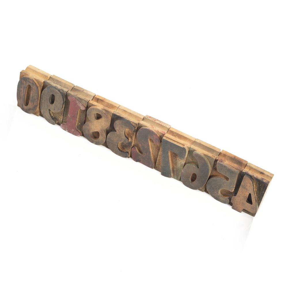 Wood Rustic Numbers Block Stamp (A+D) - Gil & Roy Props