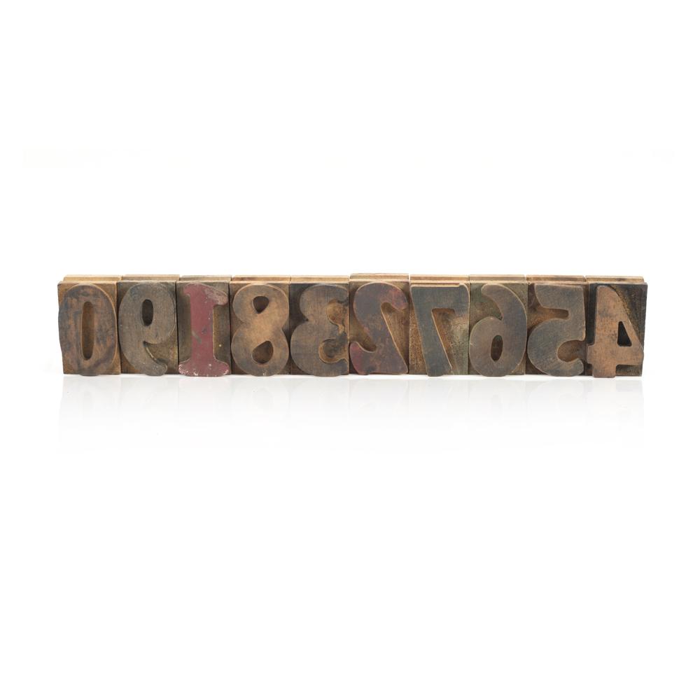 Wood Rustic Numbers Block Stamp (A+D) - Gil & Roy Props