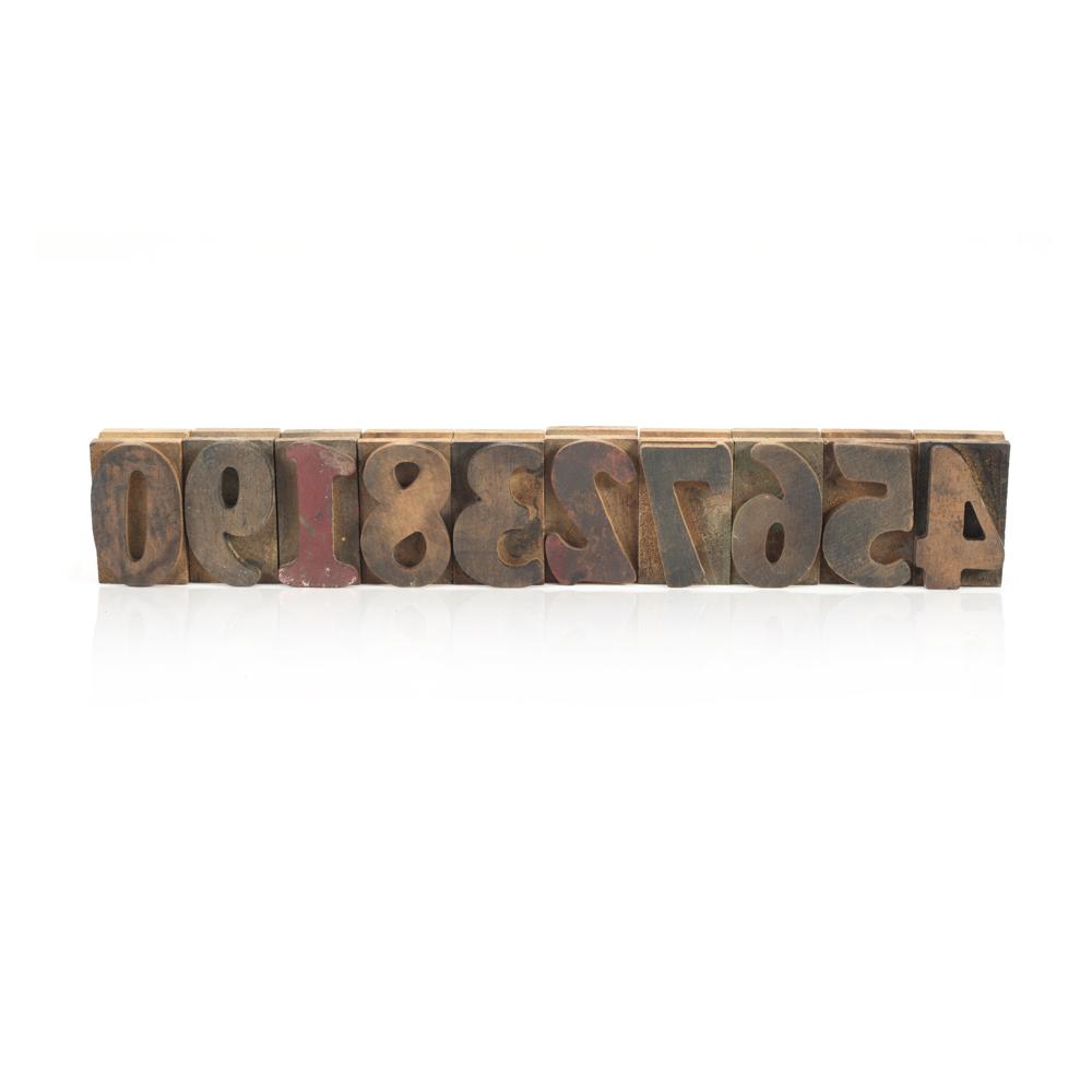 Wood Rustic Numbers Block Stamp (A+D)