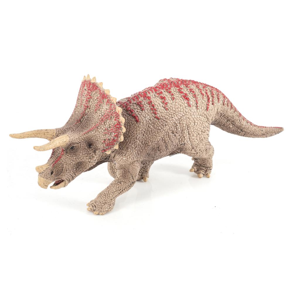 Tan Plastic Toy Triceratops (A+D)