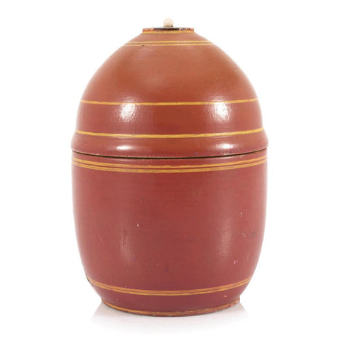 Red Wooden Pot with Lid (A+D)