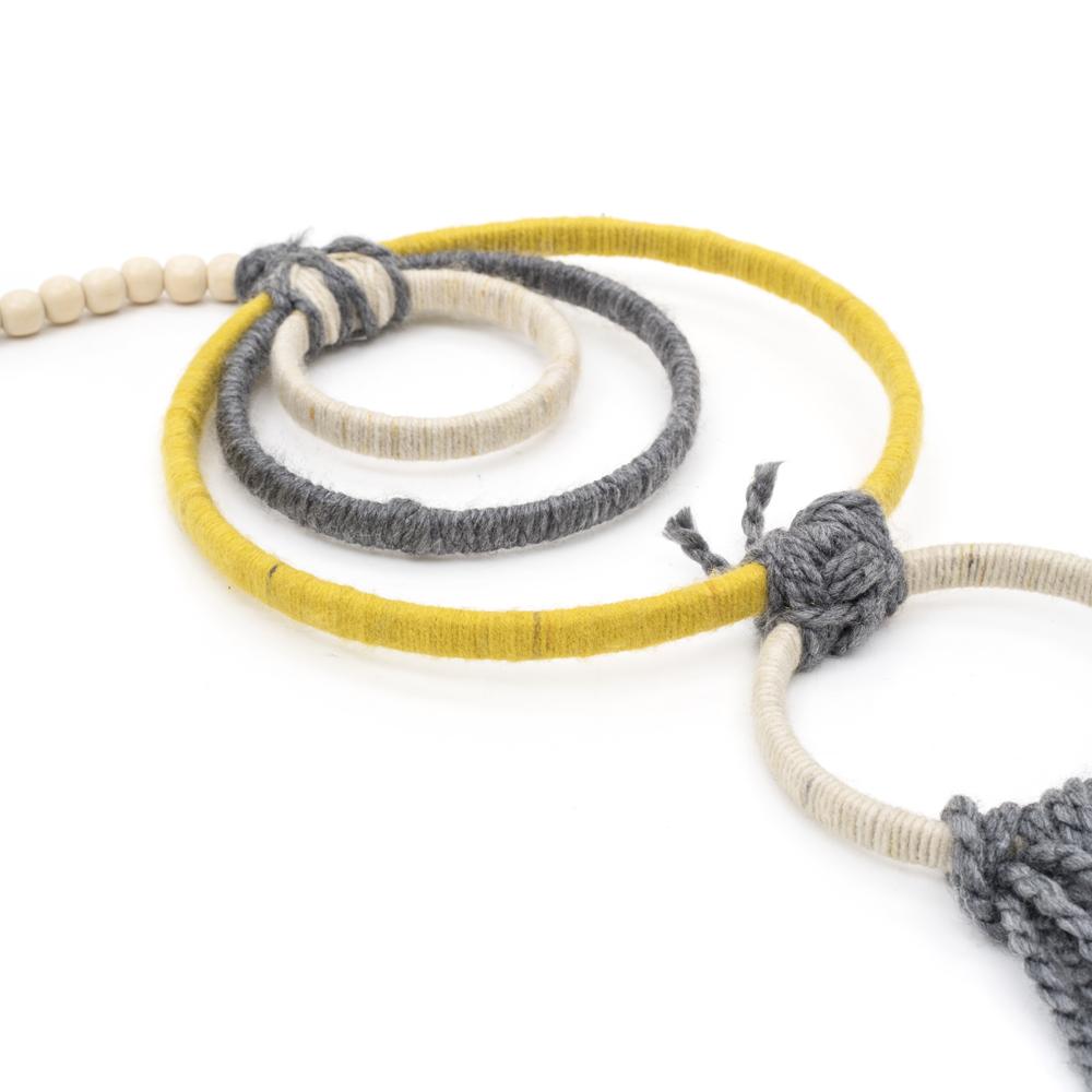 Grey Concentric Ring Macrame (A+D)