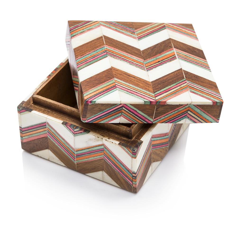 Chevron Box Multi Wood Chevron Box (A+D) - Gil & Roy Props
