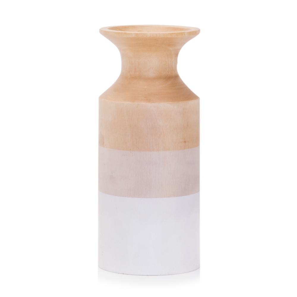 Terracotta Wood Fluted Vase (A+D)