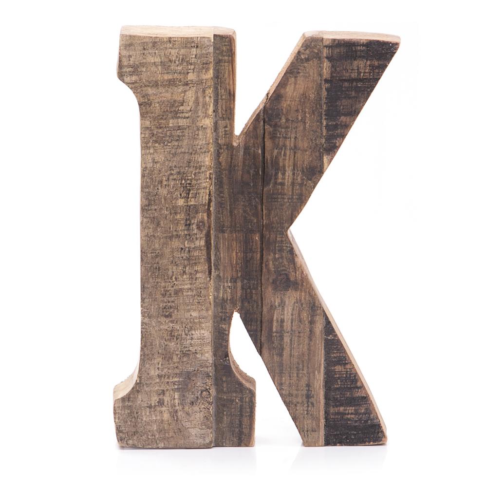 Wood Light Letter K Table Sculpture (A+D)