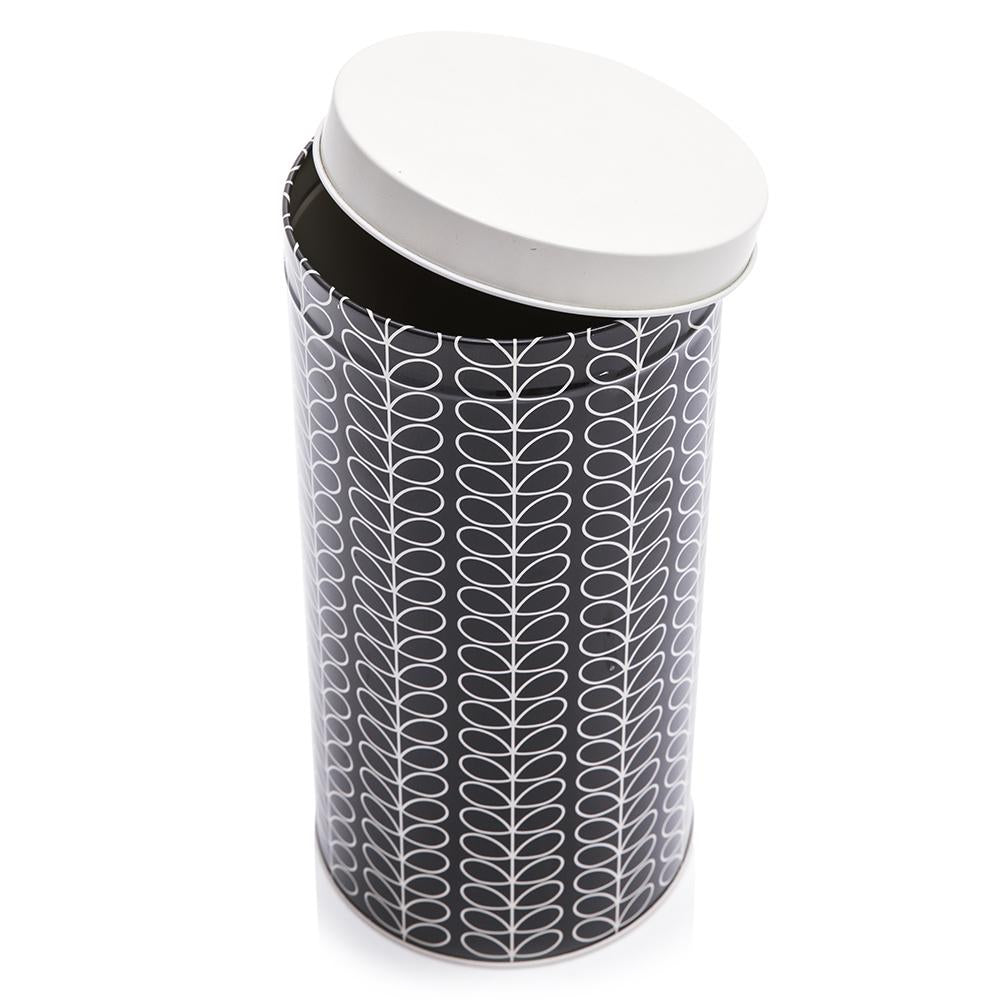 Black Aluminum Printed Tall Cylinder Tin Large (A+D)