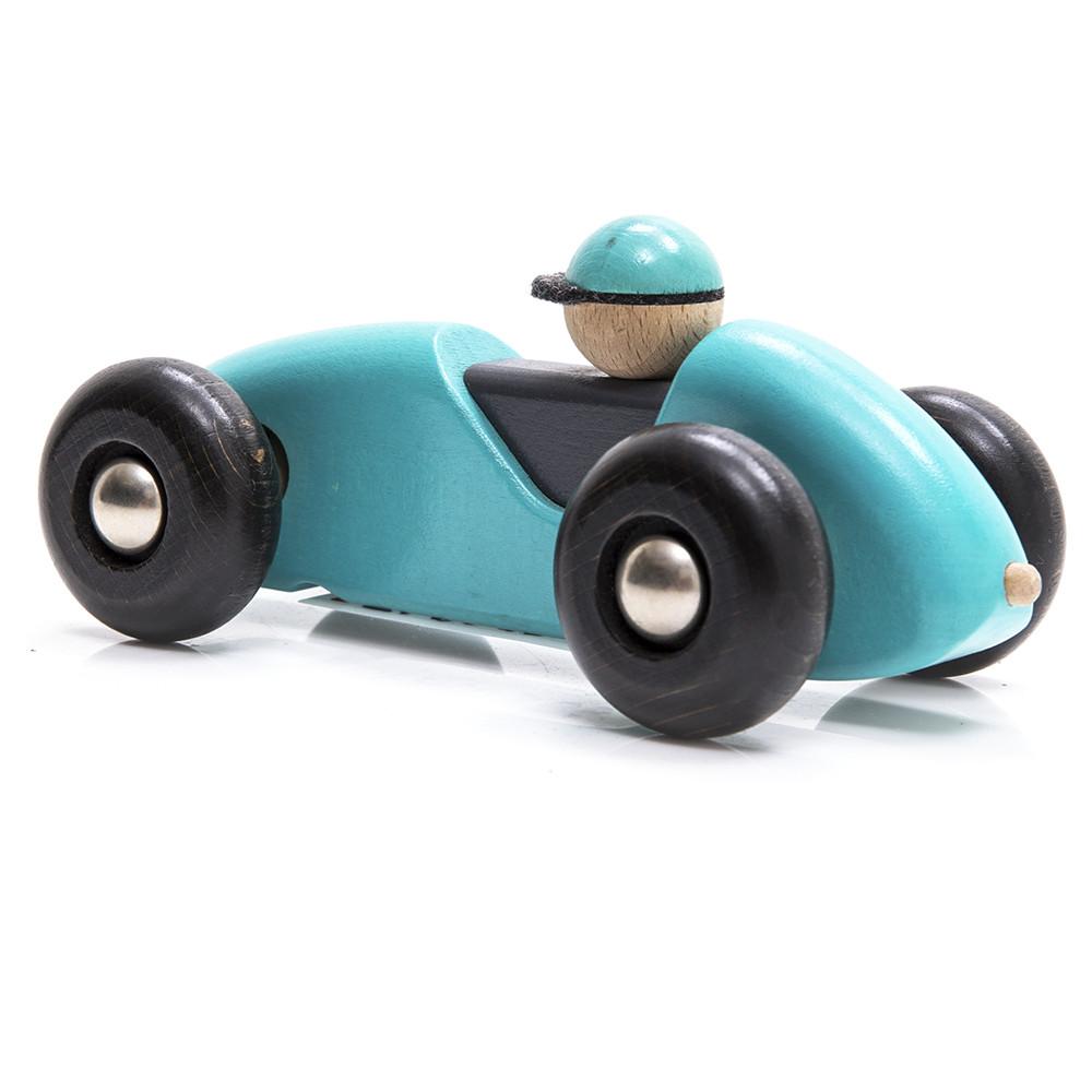 Blue Aqua Wood Toy Car (A+D)