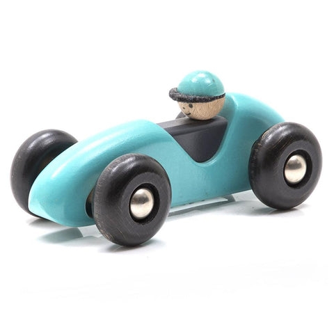 Blue Aqua Wood Toy Car (A+D)