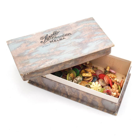 Grey Vintage Button Box (A+D)