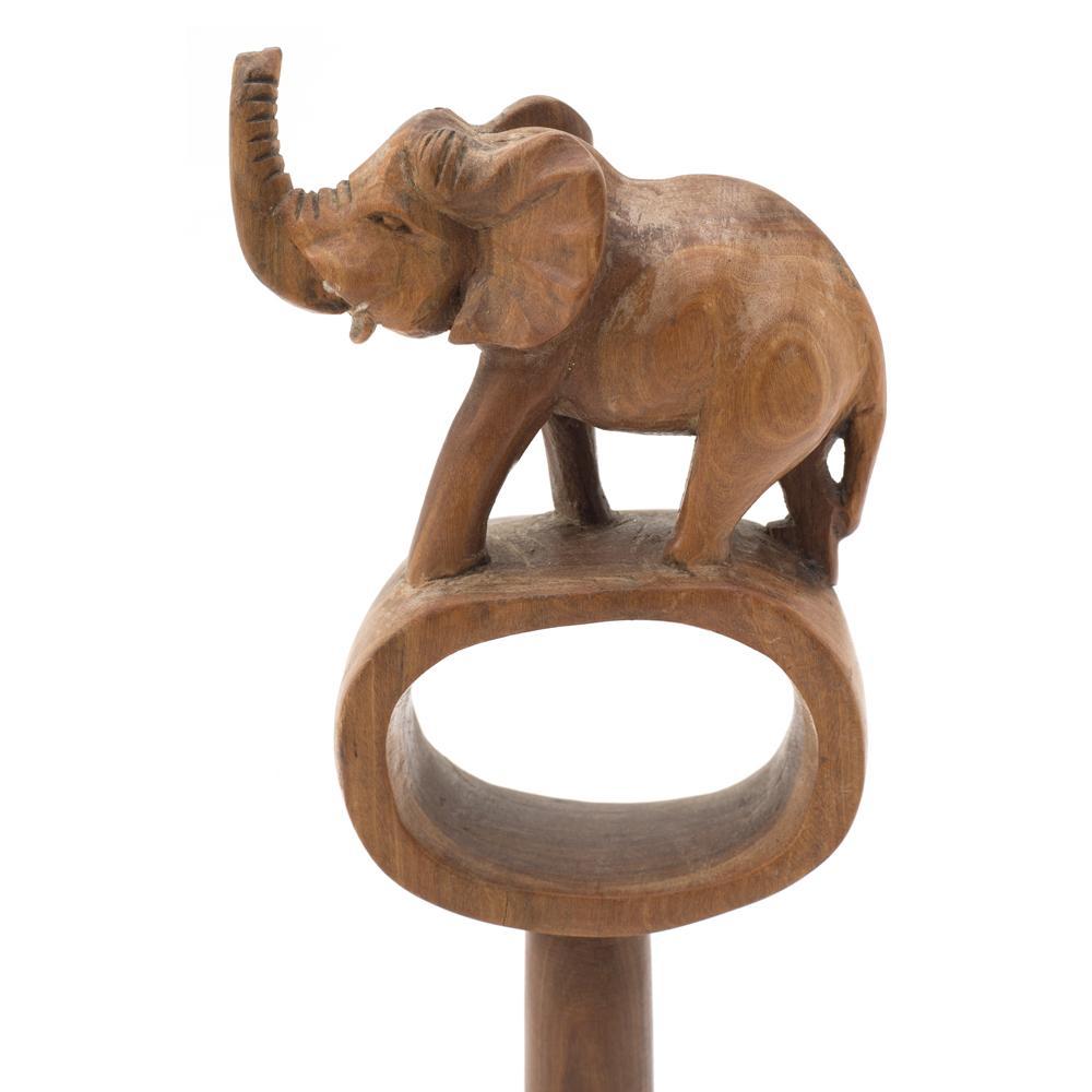 Wood Dark Elephant Sculpture (A+D)