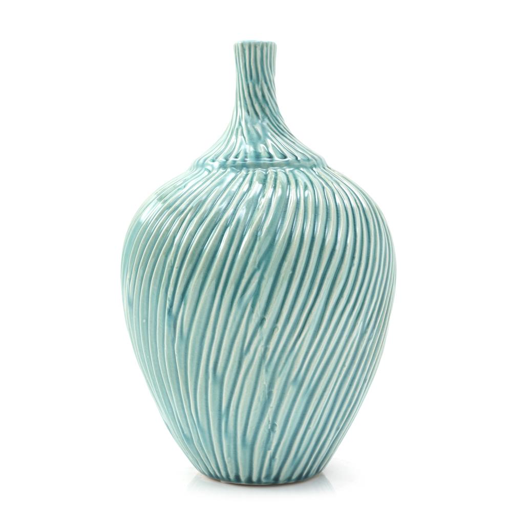Blue Aqua Ceramic  Wave Vase (A+D)