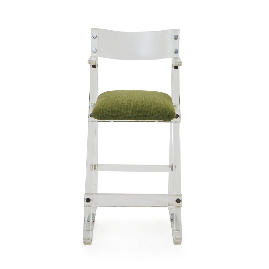Green & Lucite Tall Chair
