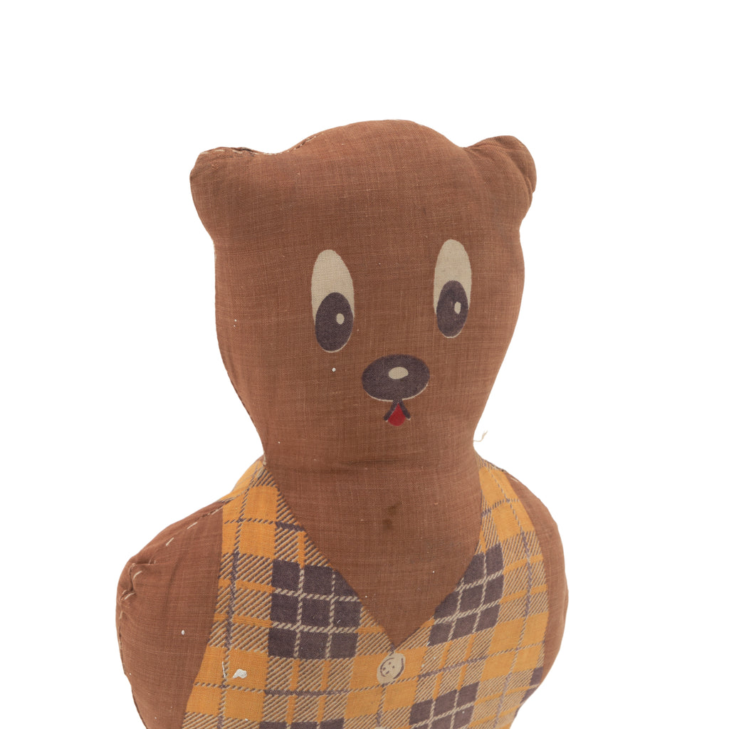 Vintage Stuffed Teddy Bear with Vest