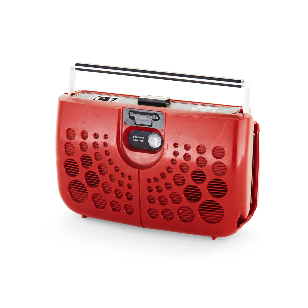 Red portable boombox