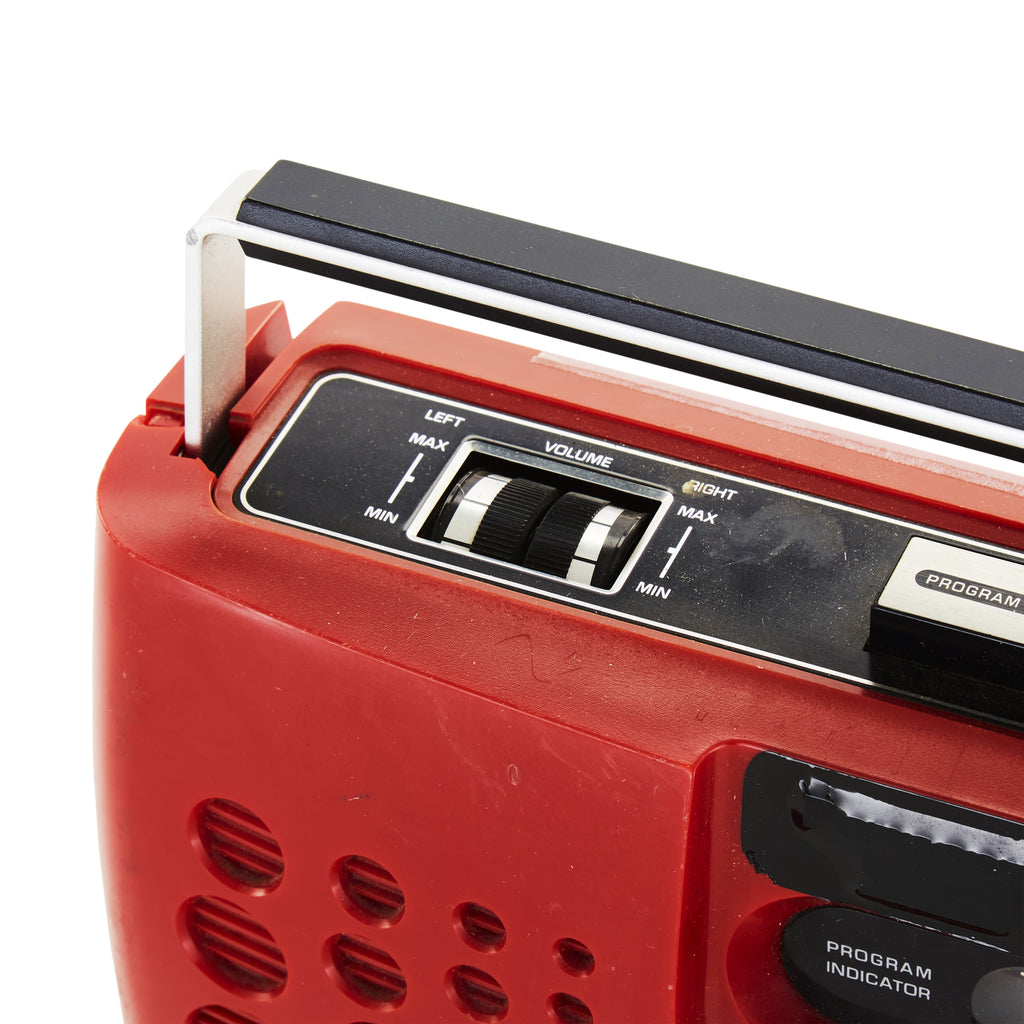 Red portable boombox