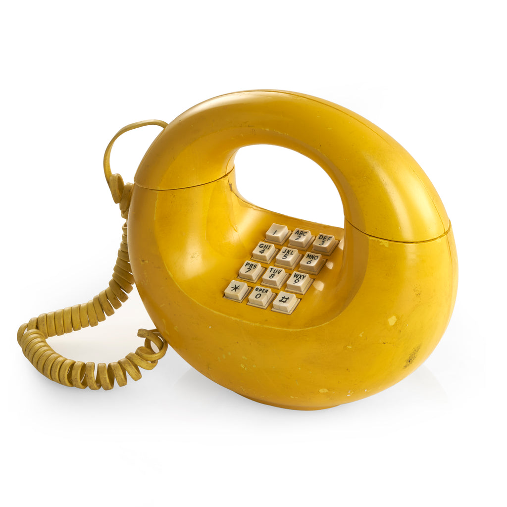 Yellow Circle Push-Button Telephone