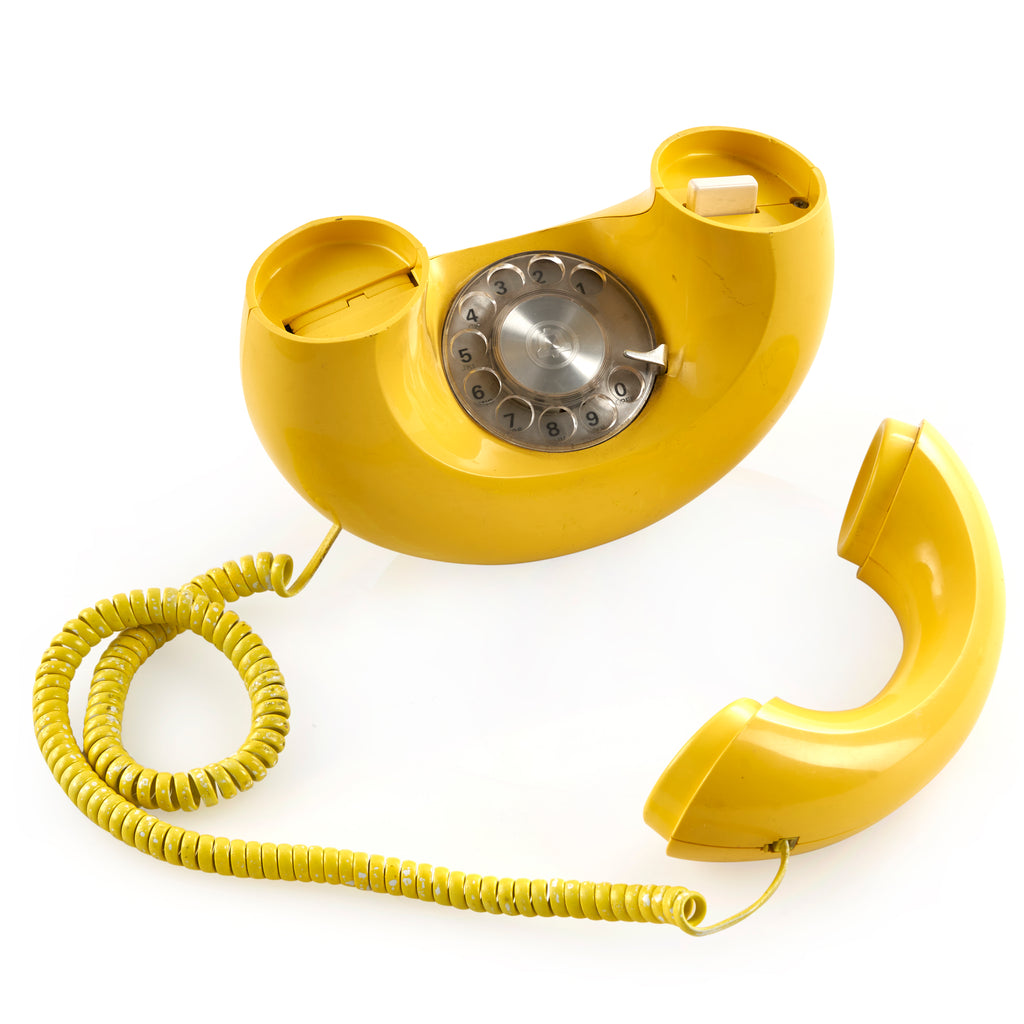 Yellow Circle Rotary Telephone
