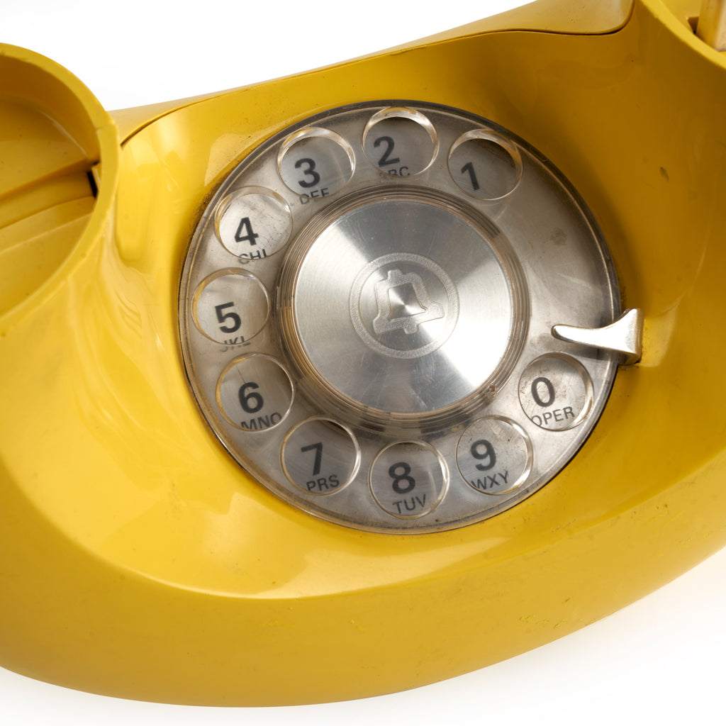Yellow Circle Rotary Telephone