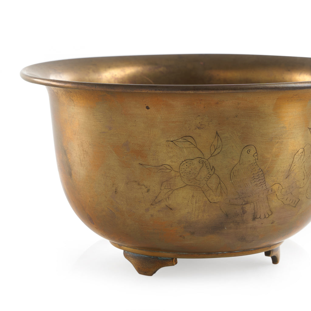 Brass Etched Nesting Bowl Small